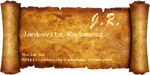 Jankovits Radamesz névjegykártya